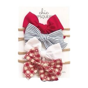 Chic Pipsqueak June 2020 Patriotic Bow Clip Set